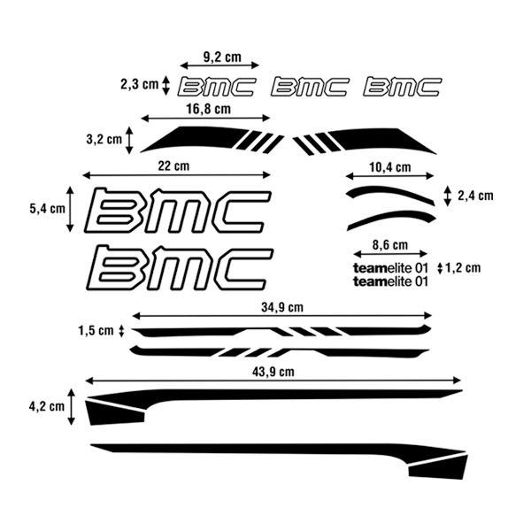 Autocollants: 15X pour le v&eacute;lo BMC