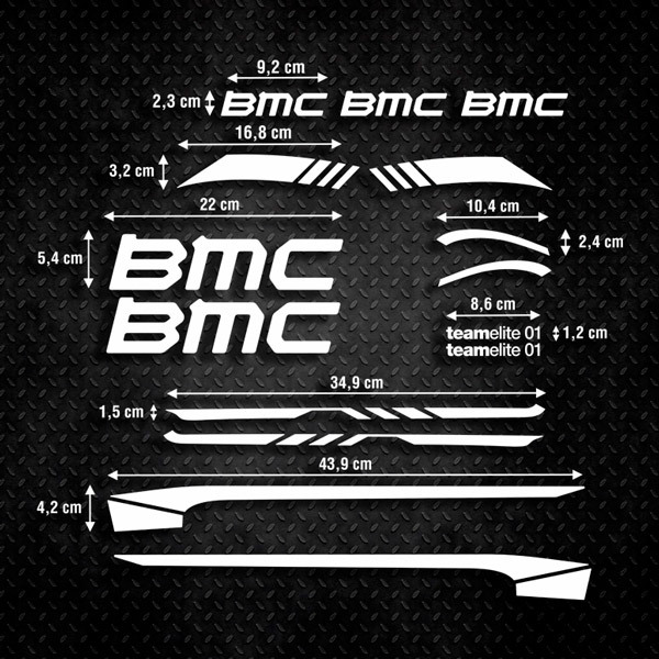 Autocollants: 15X Mod&egrave;le BMC
