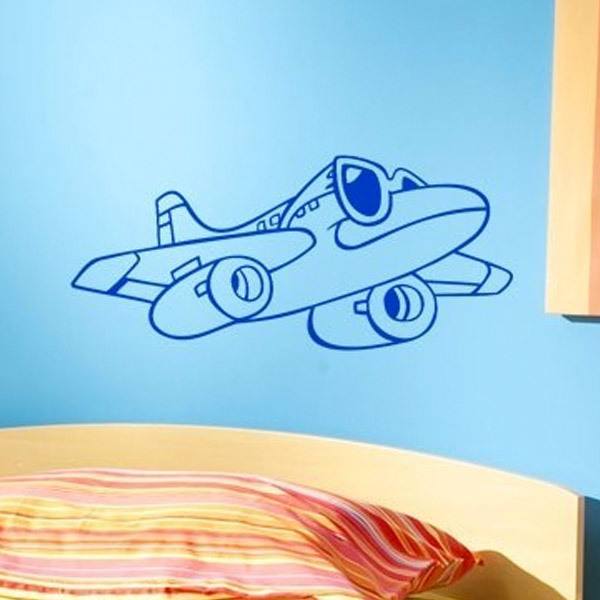 Stickers pour enfants: Avion avec des lunettes de soleil