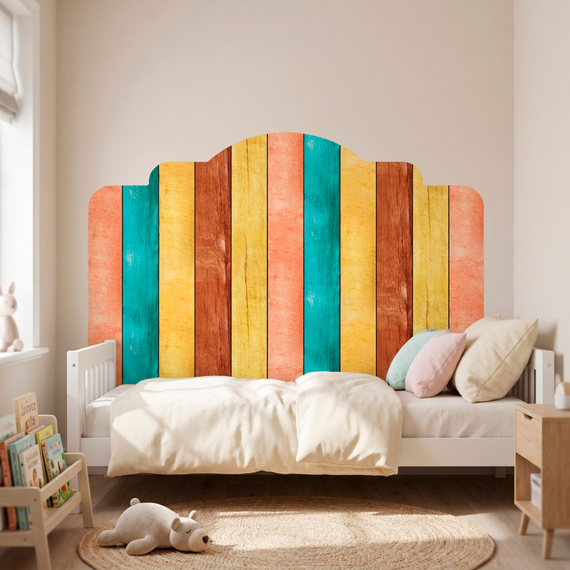 T&ecirc;te de Lit Bois multicolore 6/6
