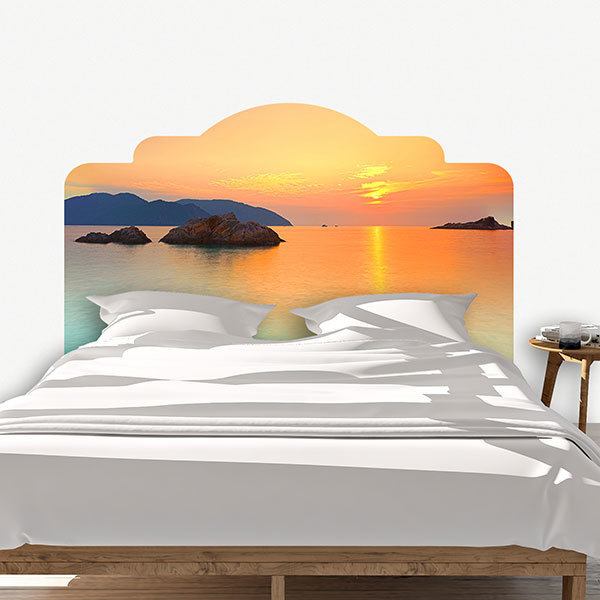 Stickers muraux: Tête de lit Coucher de soleil en mer
