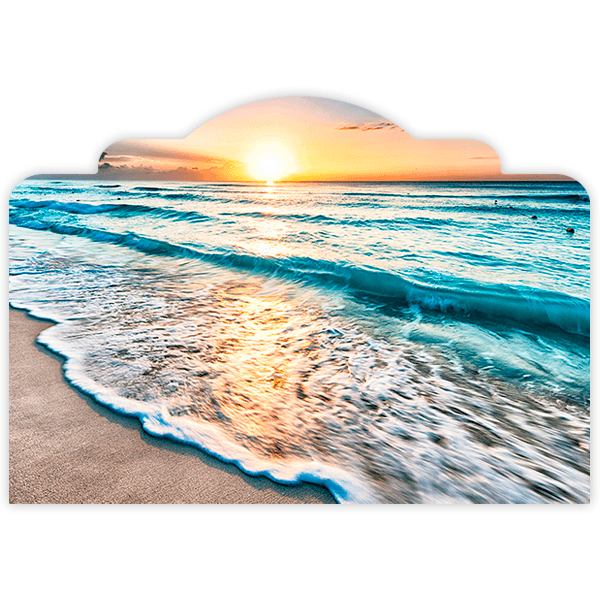 Stickers muraux: Tête de Lit Coucher de soleil sur la plage