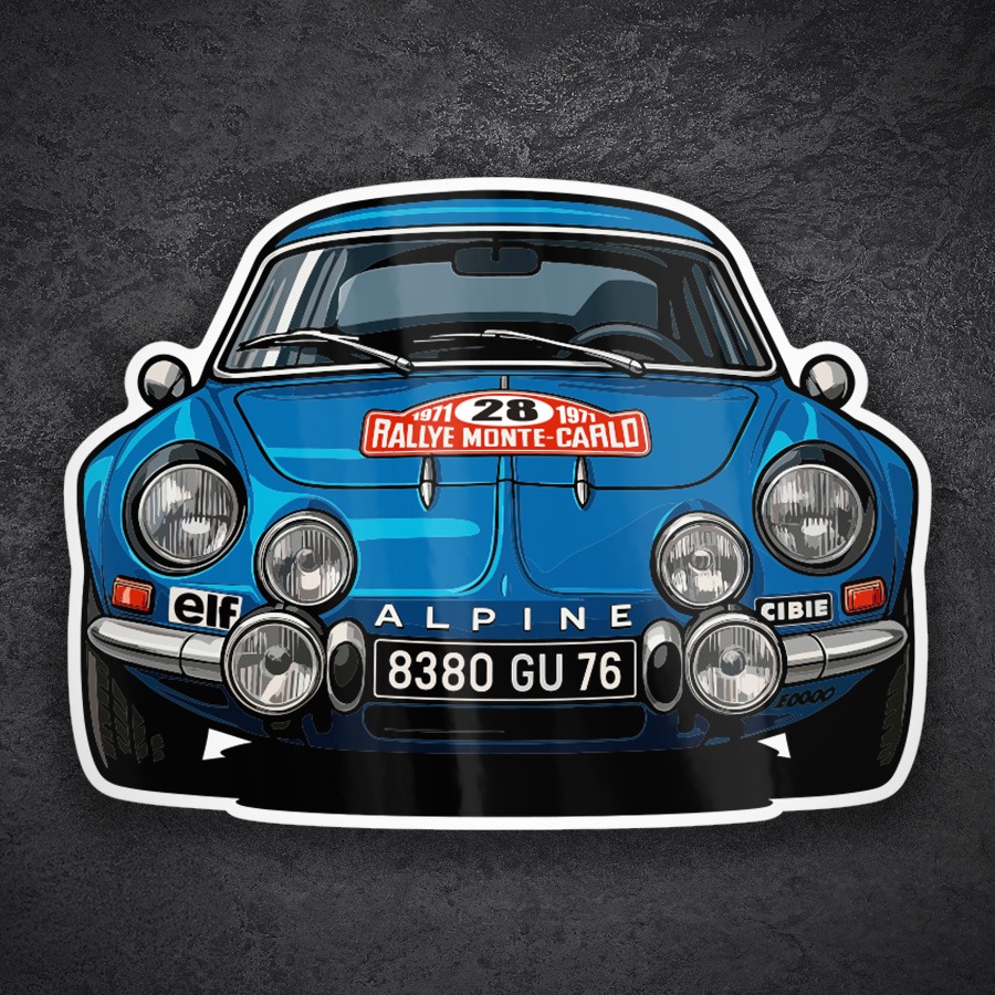 Autocollants: Voiture Alpine Rallye Monte-Carlo