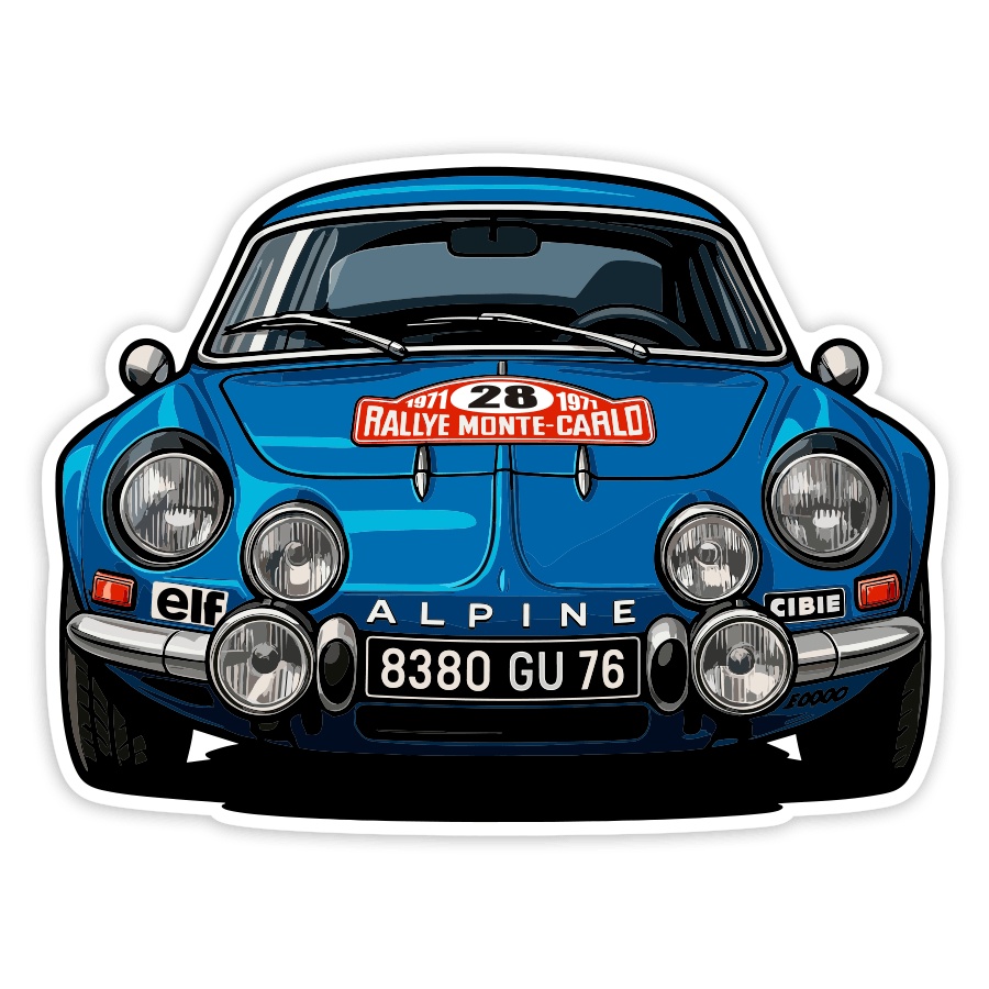 Autocollants: Voiture Alpine Rallye Monte-Carlo