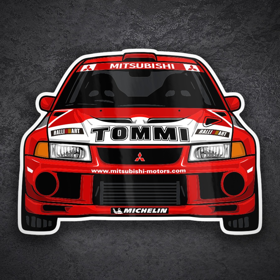 Autocollants: Voiture de Rallye Mitsubishi Lancer Tommi