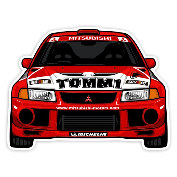 Autocollants: Voiture de Rallye Mitsubishi Lancer Tommi