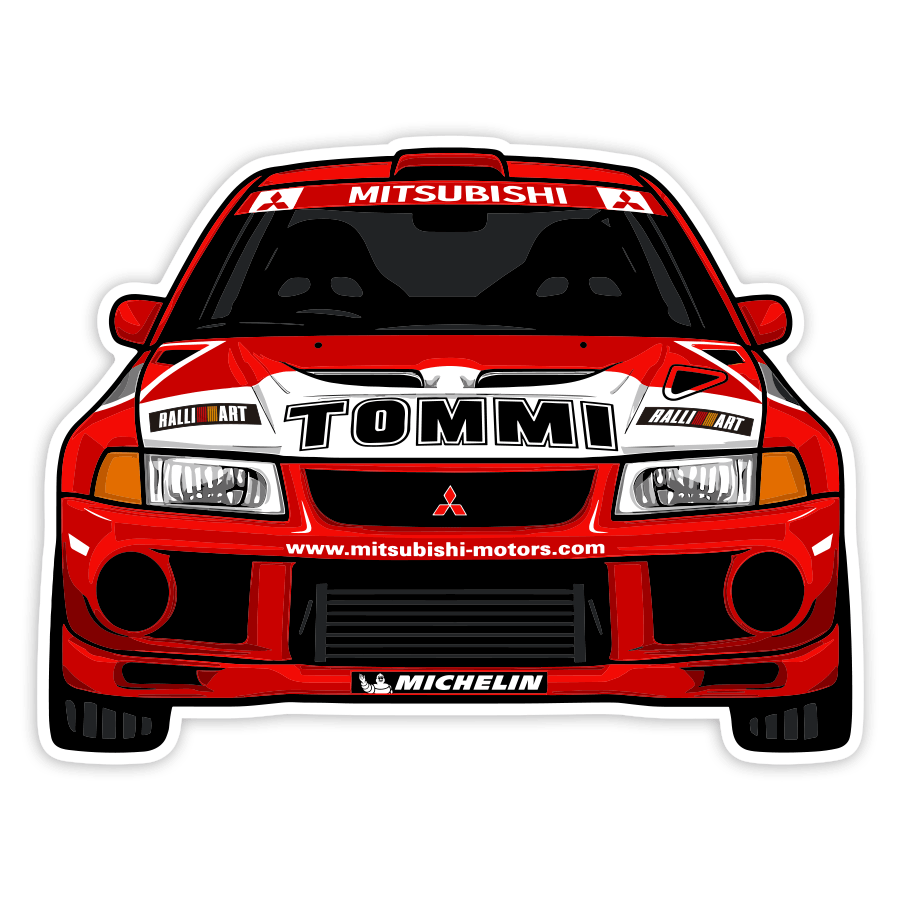 Autocollants: Voiture de Rallye Mitsubishi Lancer Tommi