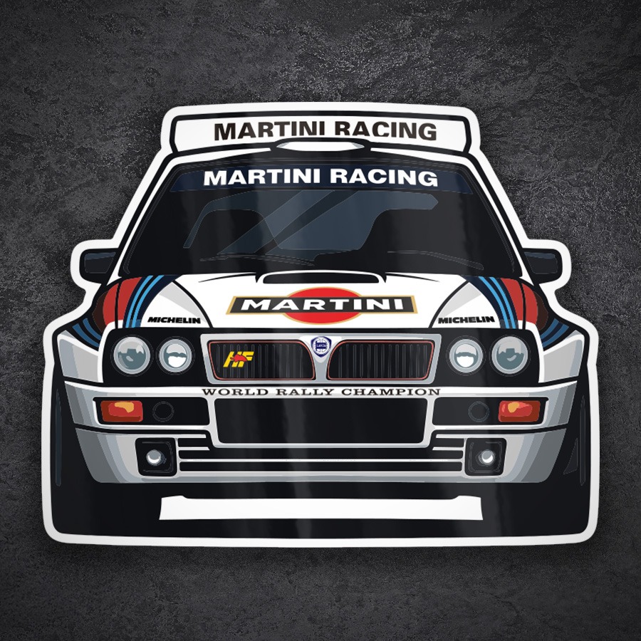 Autocollants: Voiture de Rallye Lancia Delta Martini