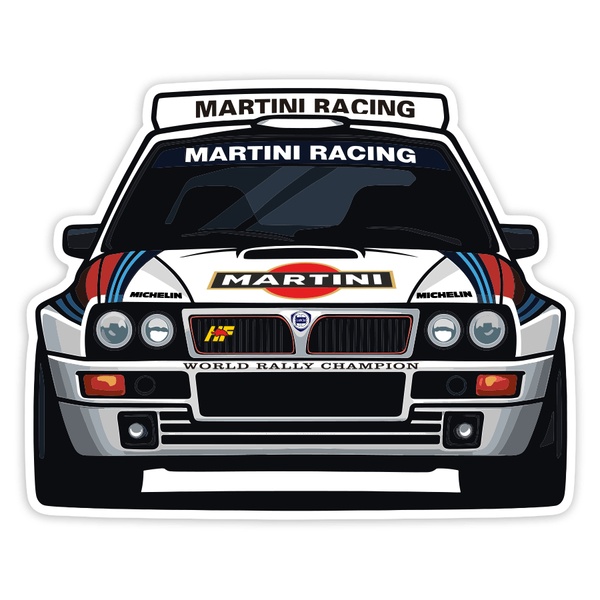 Autocollants: Voiture de Rallye Lancia Delta Martini