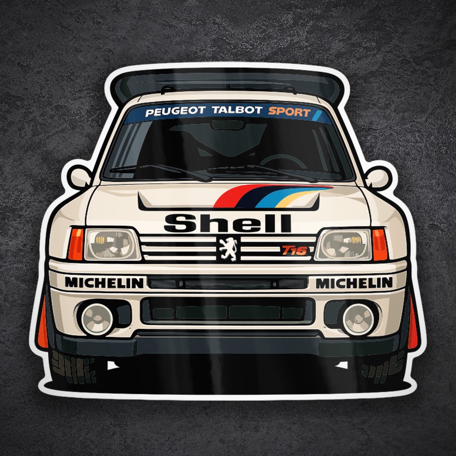 Autocollants: Voiture de Rallye Peugeot 205 T16