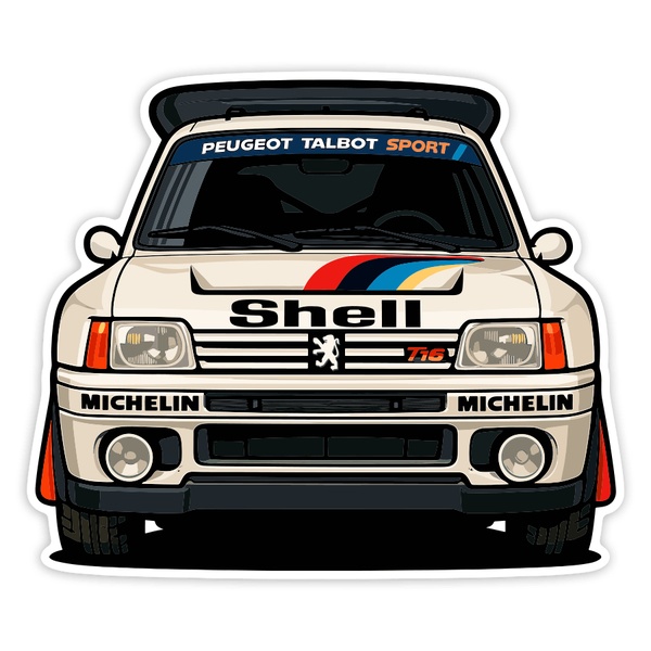 Autocollants: Voiture de Rallye Peugeot 205 T16