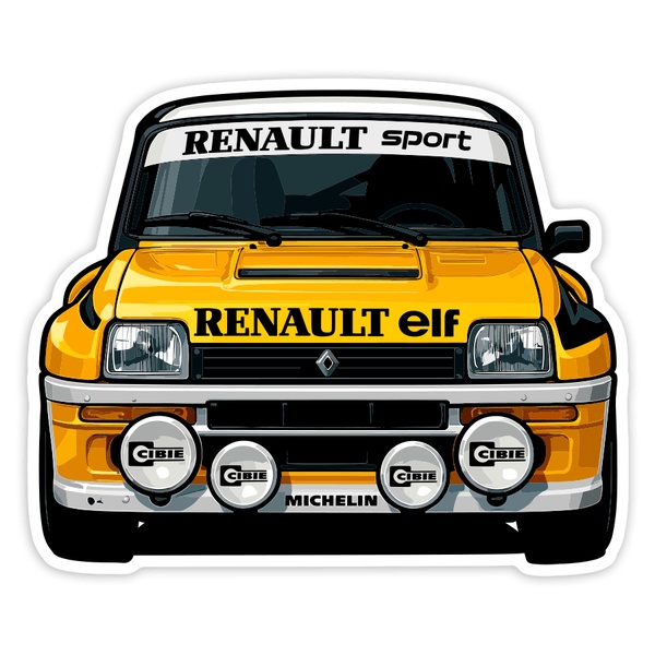 Autocollants: Voiture de Rallye Renault 5 Turbo