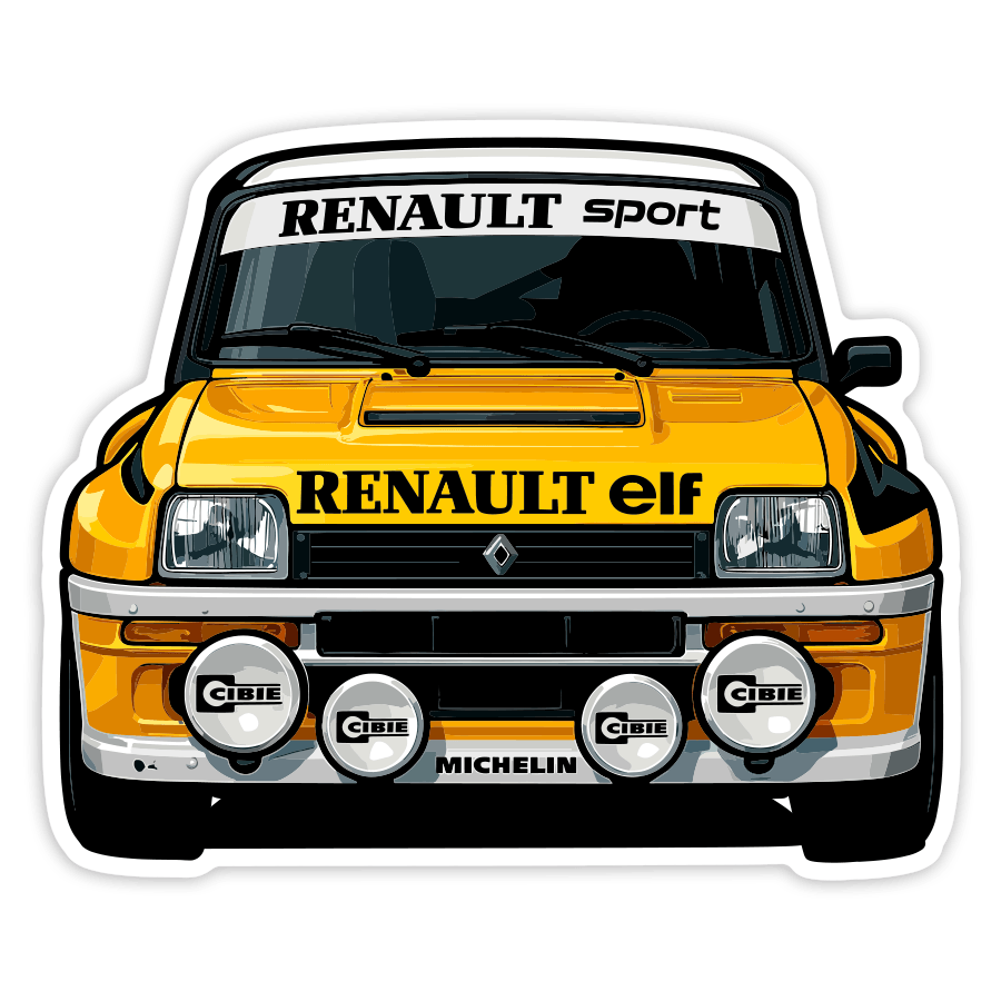 Autocollants: Voiture de Rallye Renault 5 Turbo
