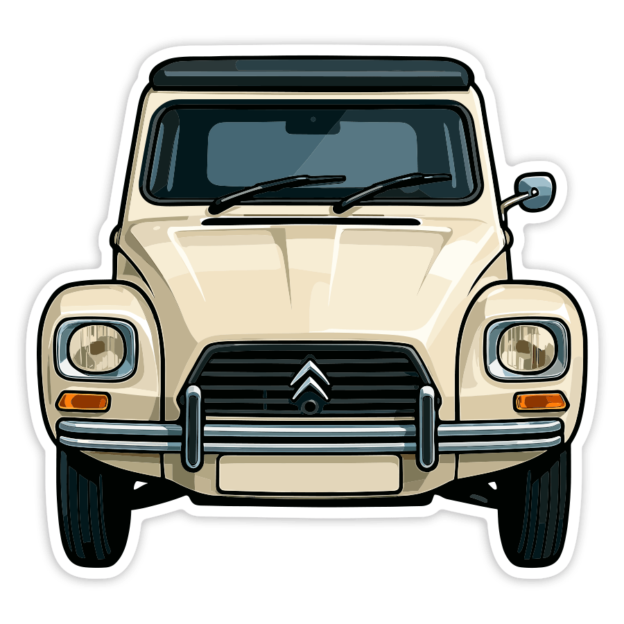 Autocollants: Voiture Citroën Dyane