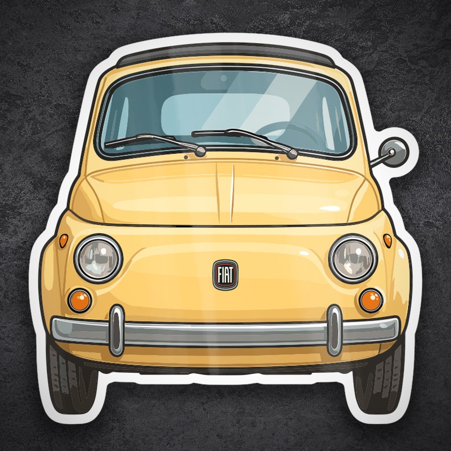 Autocollants: Voiture Classique Fiat 500