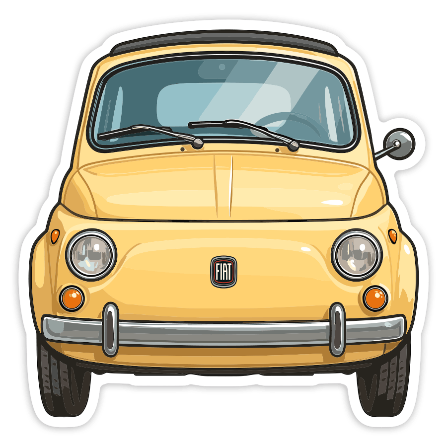 Autocollants: Voiture Classique Fiat 500