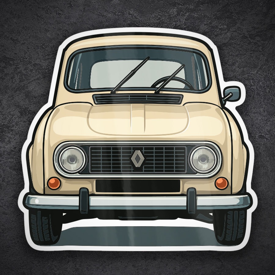 Autocollants: Voiture Classique Renault 4