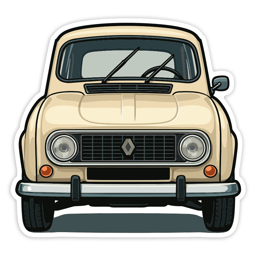 Autocollants: Voiture Classique Renault 4