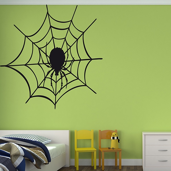 Stickers muraux: Une araignée dans sa toile