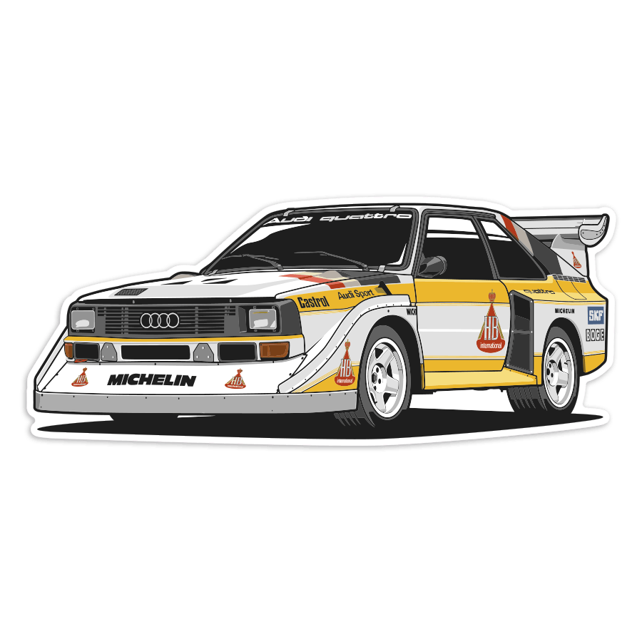 Autocollants Audi Quattro - Lot De 2 Décalcomanies Noires, Différentes Tailles Et Couleurs Disponibles