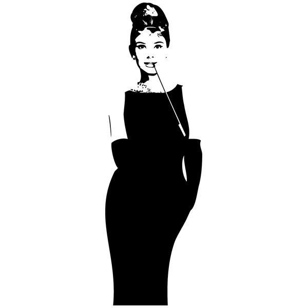 Stickers muraux: Silhouette d'Audrey Hepburn