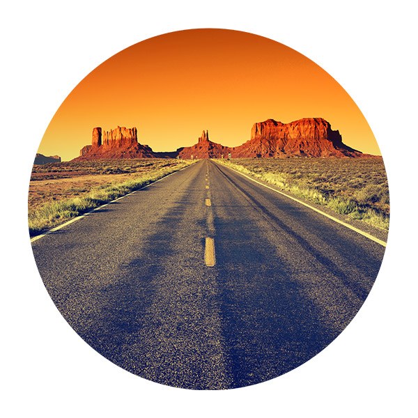 Stickers muraux: Coucher de Soleil sur la Route 66