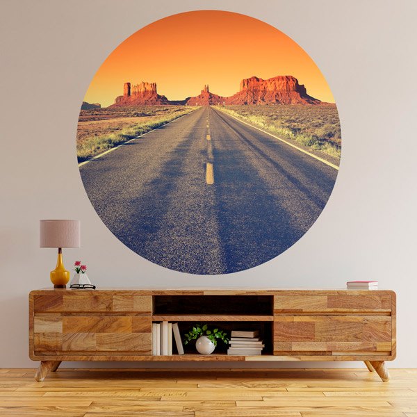 Stickers muraux: Coucher de Soleil sur la Route 66