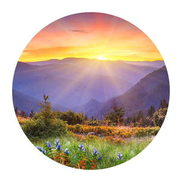 Stickers muraux: Coucher de soleil dans les Montagnes