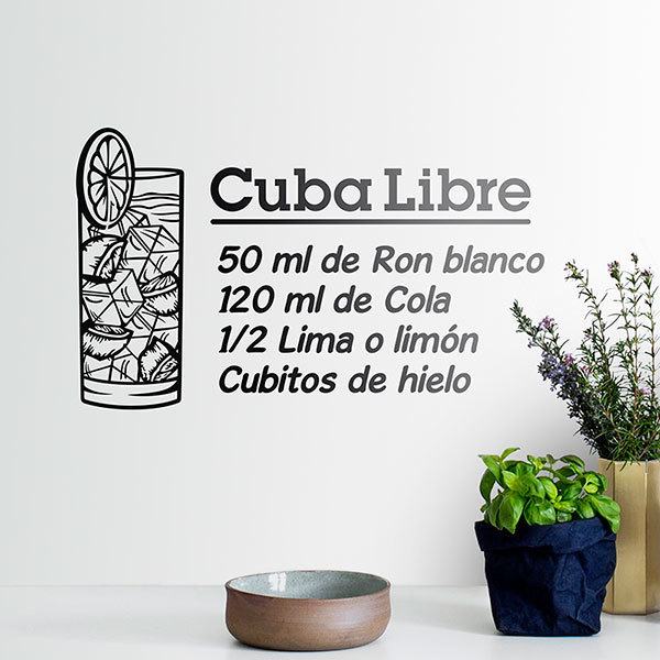 Stickers muraux: Cocktail Cuba Libre - spagnol