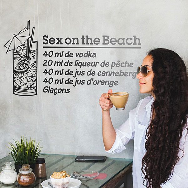 Stickers muraux: Cocktail Sex on the Beach - français