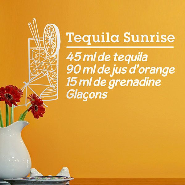 Stickers muraux: Cocktail Tequila Sunrise - français