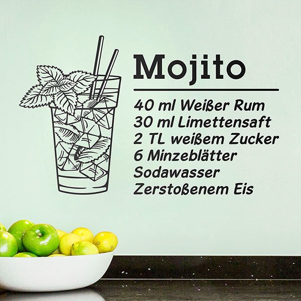 Stickers muraux: Cocktail Mojito - allemand 0