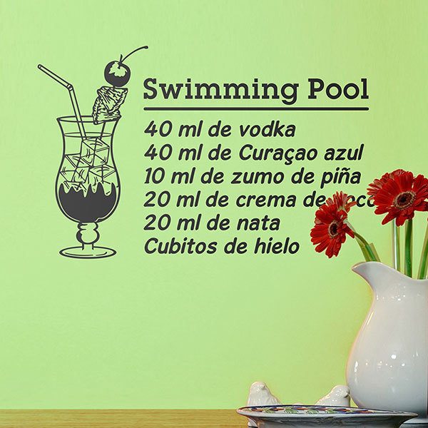 Stickers muraux: Cocktail Swimming Pool - espagnol