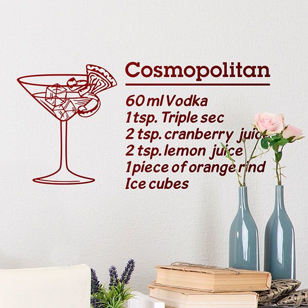 Stickers muraux: Cocktail Cosmopolitan - anglais