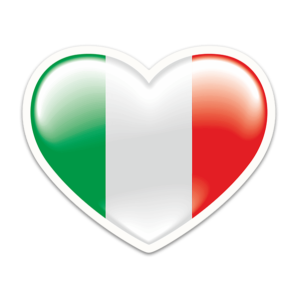 Autocollants: Drapeau coeur Italie