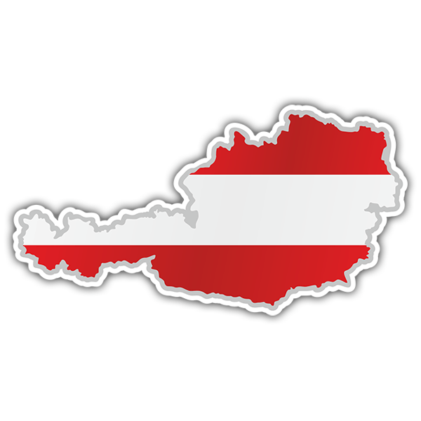 Autocollants: Carte drapeau Autriche
