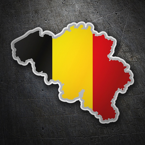 Autocollants: Carte drapeau La Belgique