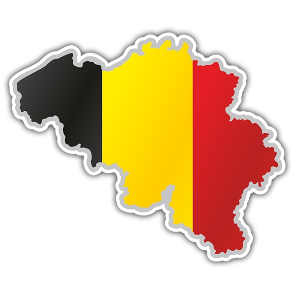 Autocollants: Carte drapeau La Belgique