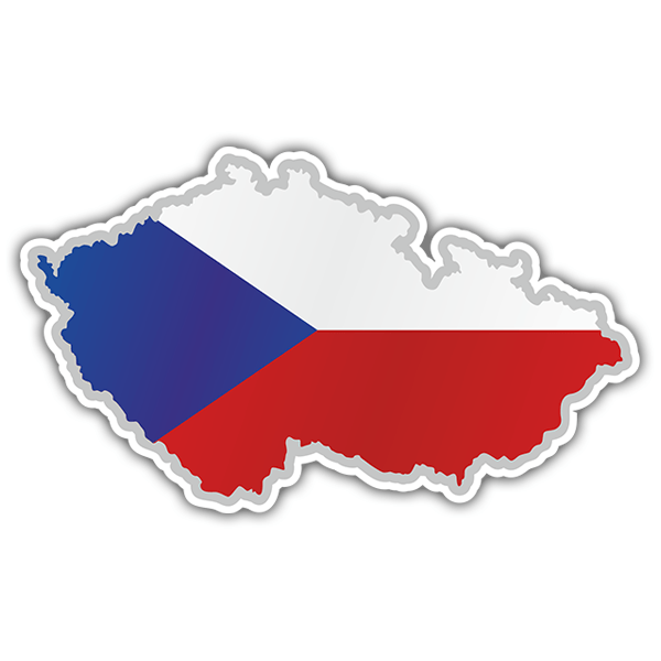 Autocollants: Carte drapeau République tchèque