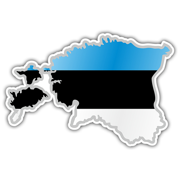 Autocollants: Carte drapeau Estonie
