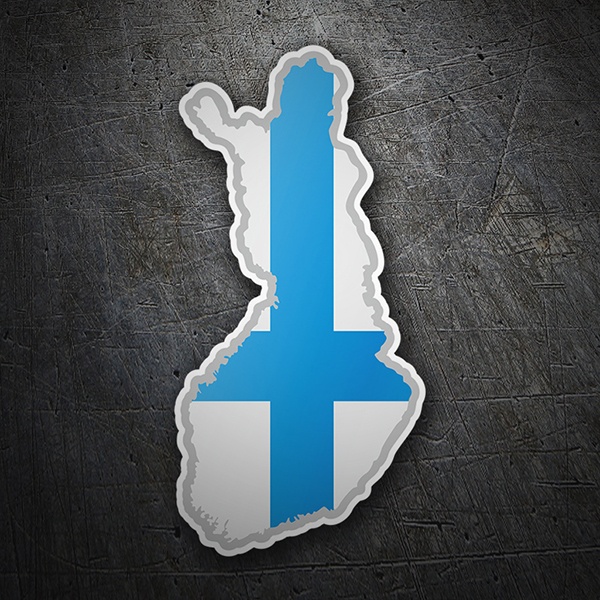 Autocollants: Carte drapeau Finlande 1