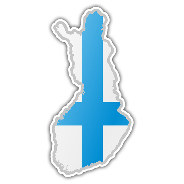 Autocollants: Carte drapeau Finlande