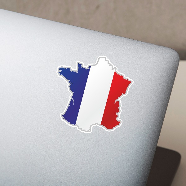 Autocollants: Carte drapeau France