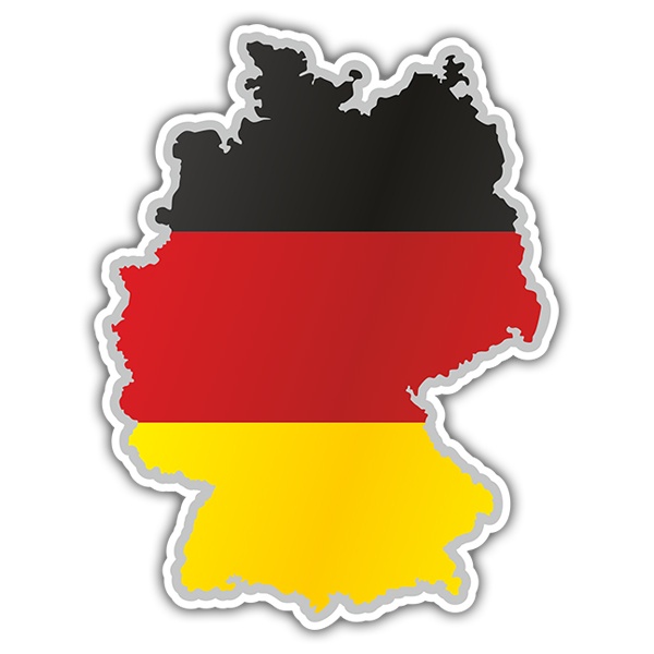 Autocollants: Carte drapeau Allemagne