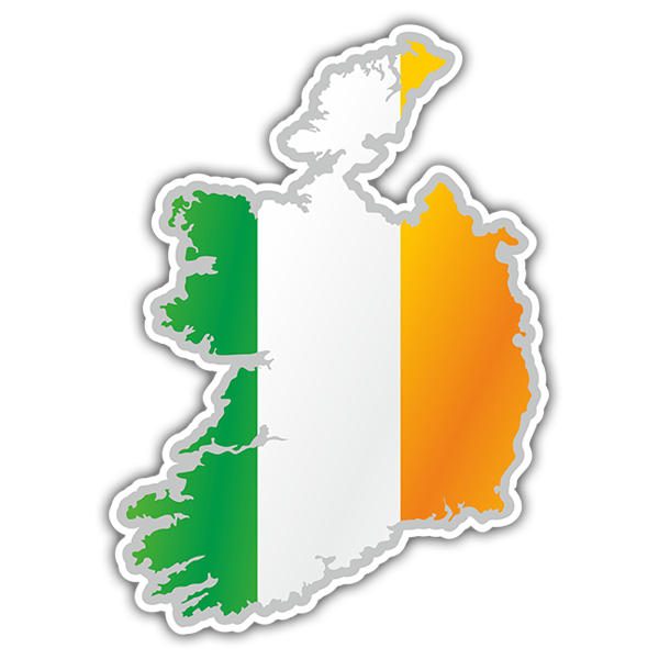 Autocollants: Carte drapeau Irlande