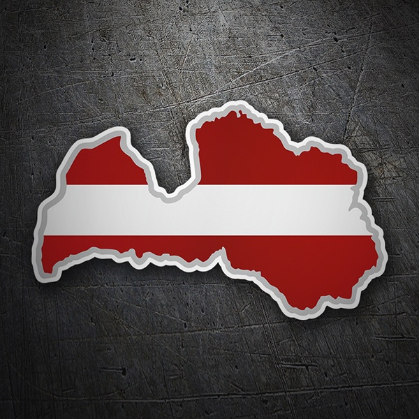 Autocollants: Carte drapeau Lettonie 1