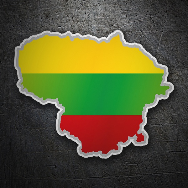 Autocollants: Carte drapeau Lituanie