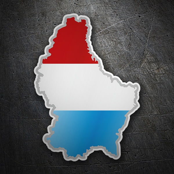 Autocollants: Carte drapeau Luxembourg 