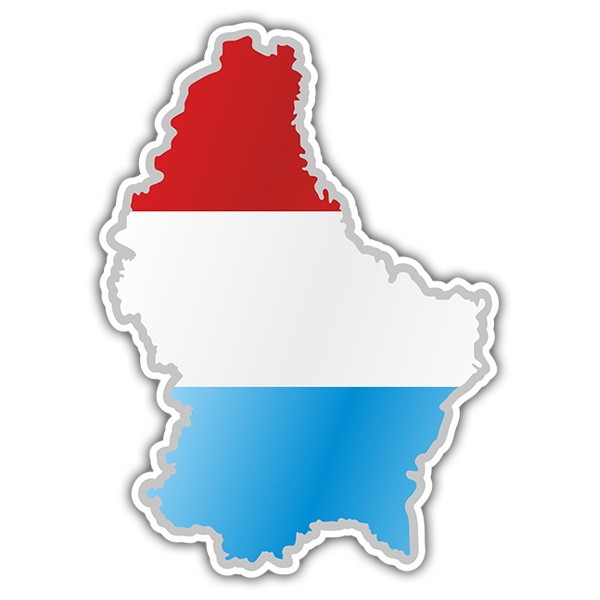 Autocollants: Carte drapeau Luxembourg 