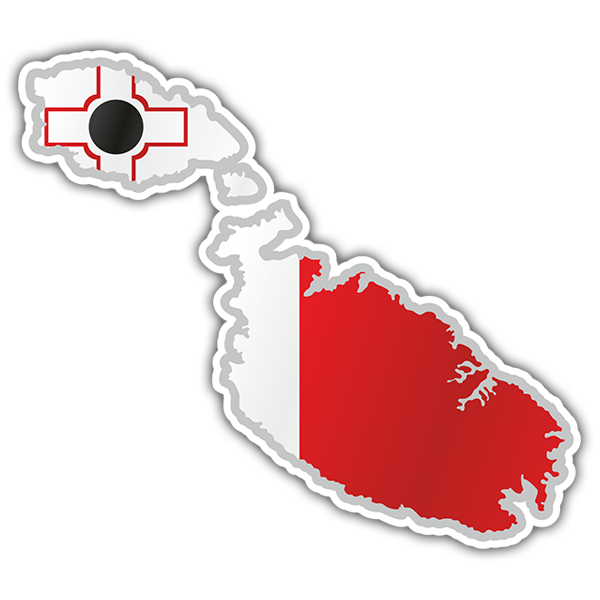 Autocollants: Carte drapeau Malte